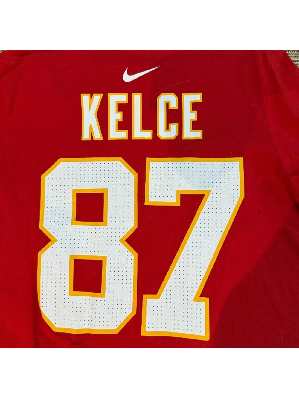 Nike Kansas City Chiefs Travis Kelce #87 Red Graphic Tee L